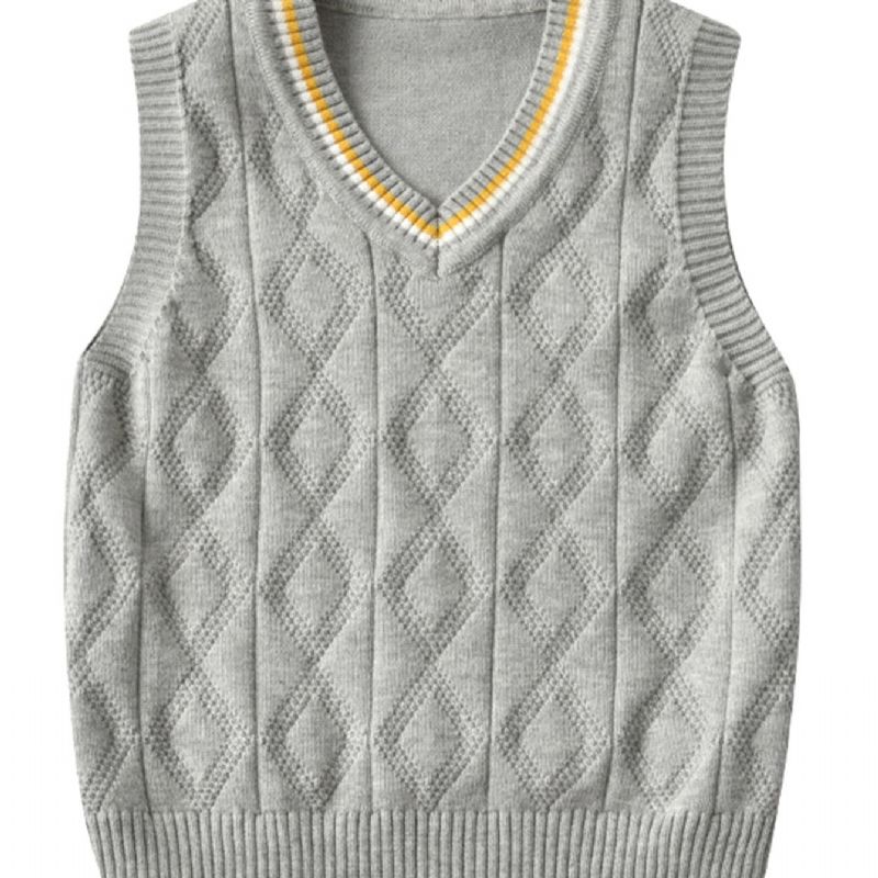 Børne Sweater Vest College Style Dreng Strikket Trøje