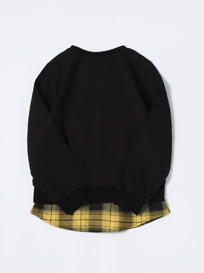 Børnebrevtryk Splejsningstrøje Med Rund Hals Langærmet Sweatshirt Drenge Piger Børn Tøj