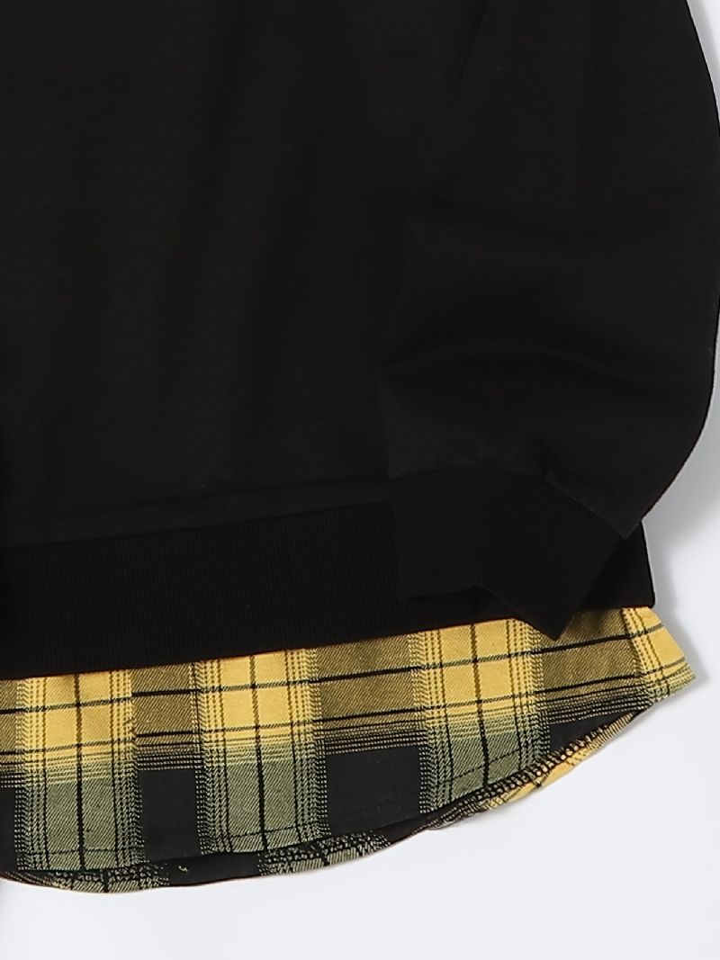 Børnebrevtryk Splejsningstrøje Med Rund Hals Langærmet Sweatshirt Drenge Piger Børn Tøj