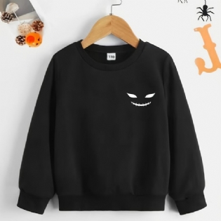 Børneprint Pullover Rundhals Langærmet Sweatshirt Drenge Piger Børnetøj