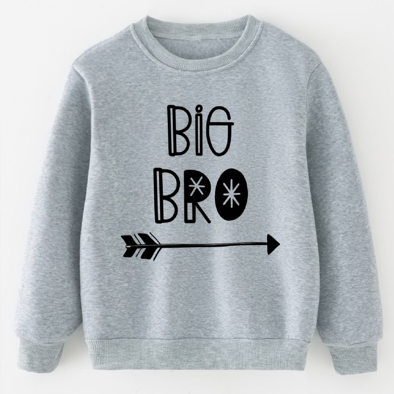 Brevtrykt Trøje Til Børn Med Rund Hals Langærmet Sweatshirt Drenge Piger Tøj