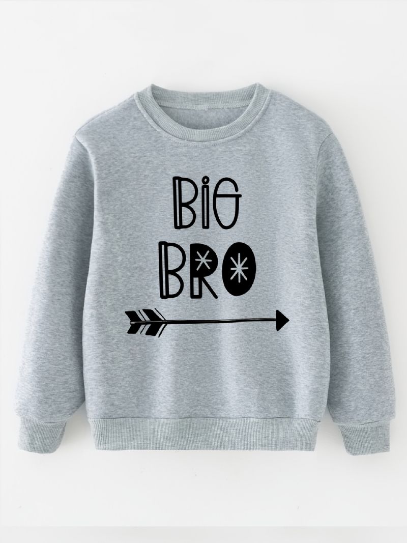 Brevtrykt Trøje Til Børn Med Rund Hals Langærmet Sweatshirt Drenge Piger Tøj