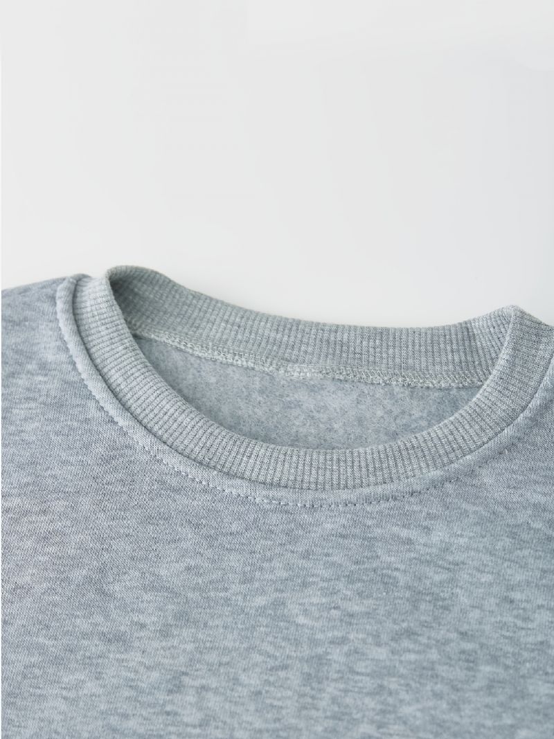 Brevtrykt Trøje Til Børn Med Rund Hals Langærmet Sweatshirt Drenge Piger Tøj