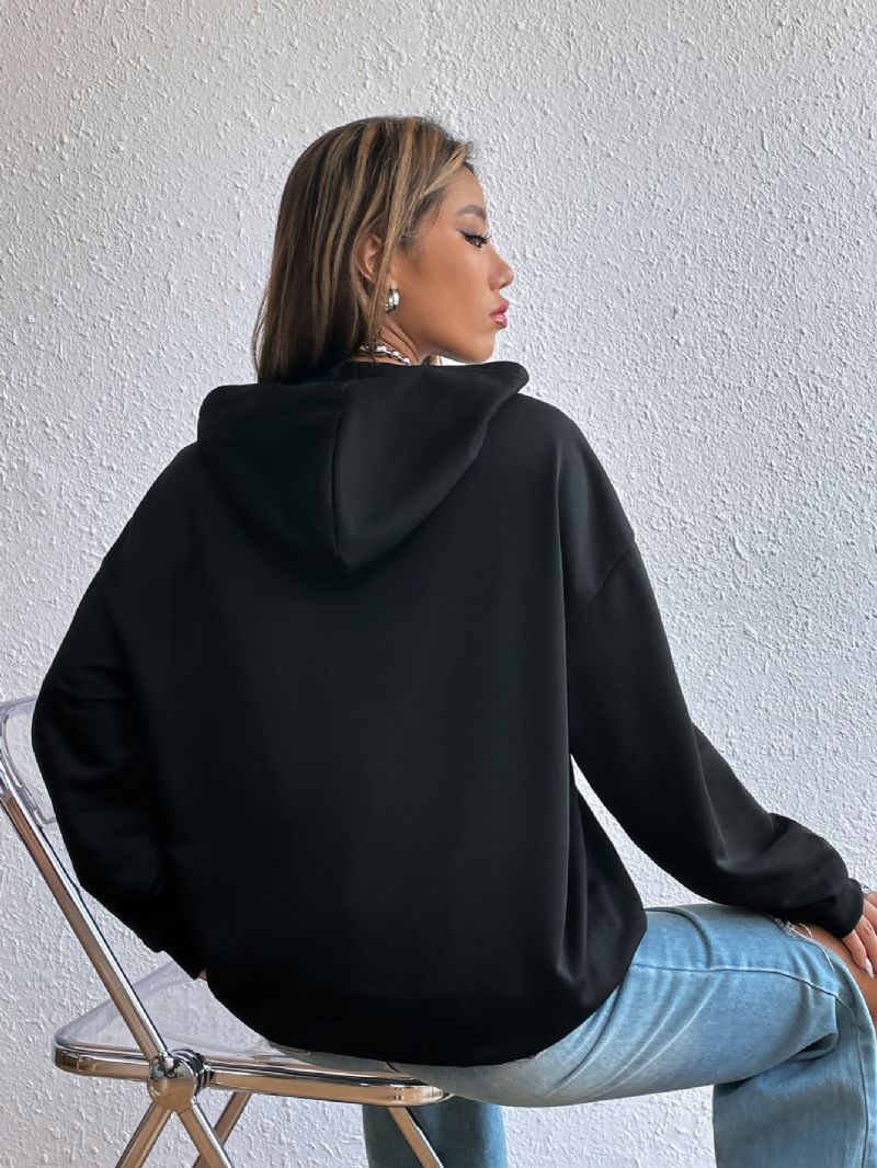 Damesweatshirt Casual Hooded Anime Piger Print Mode Løs Hættetrøje