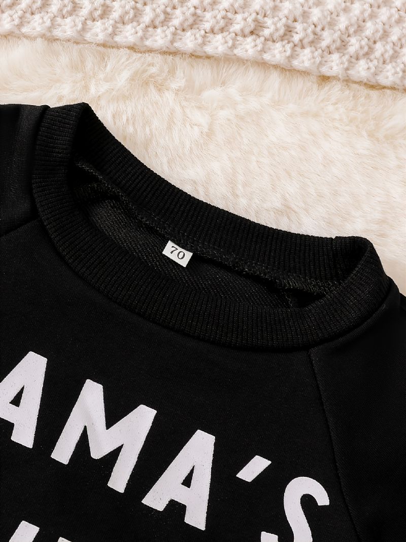 Drenge Børn Mama's Sweet Mønster Sweatshirt Med Rund Hals Efterår Vinter Warm