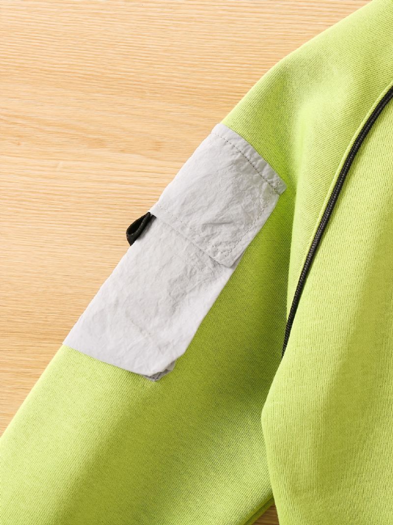 Drenge Brevtryk Rund Hals Syninger Sweatshirt Efterår Vinter