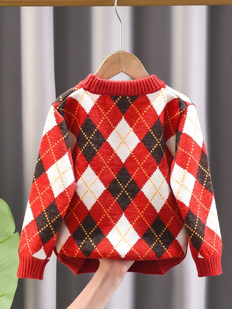 Drenge Broderet Sweater Til Jul 2023 Efterår Vinter Ny