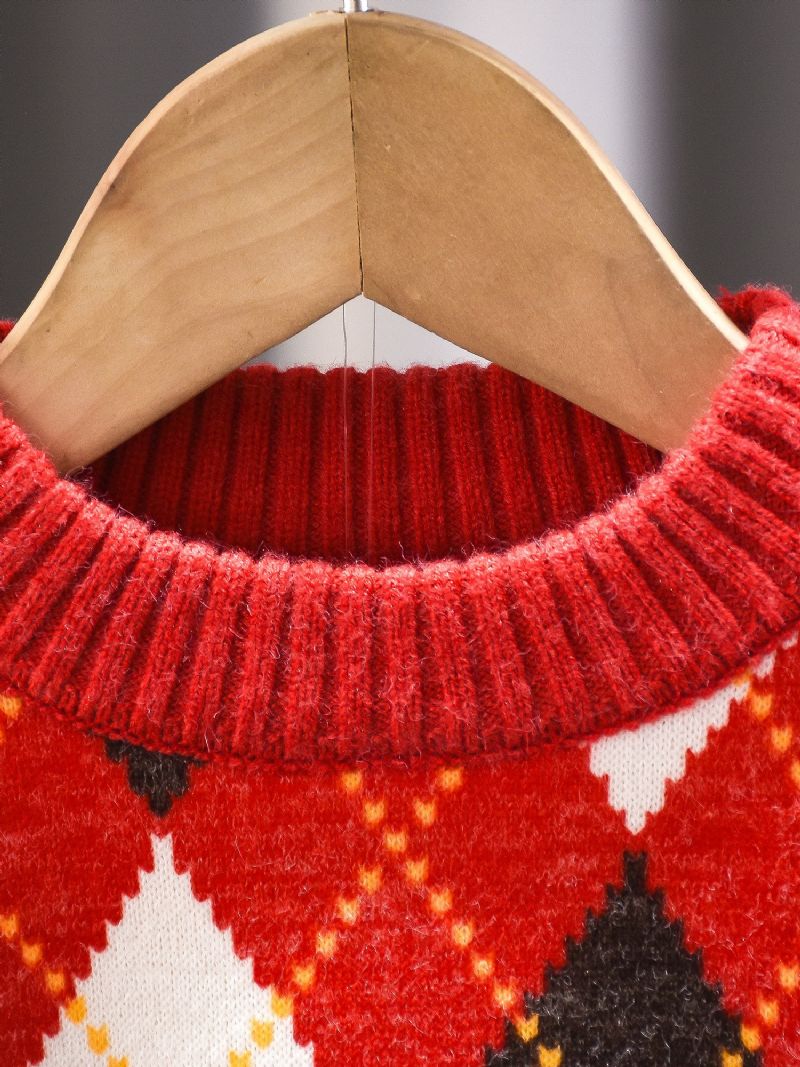 Drenge Broderet Sweater Til Jul 2023 Efterår Vinter Ny