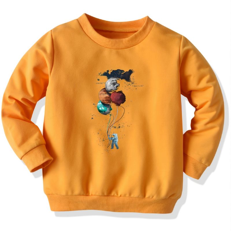 Drenge Casual Personality Print Rundhals Langærmet Sweatshirt