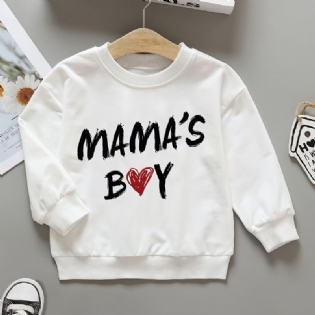 Drenge Casual Pullover Sweatshirt Med Mama's Print