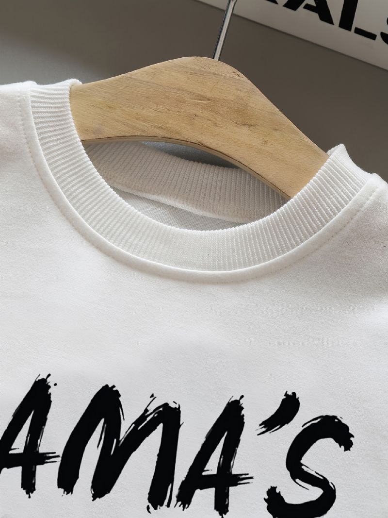 Drenge Casual Pullover Sweatshirt Med Mama's Print
