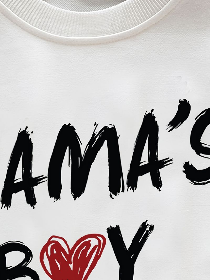 Drenge Casual Pullover Sweatshirt Med Mama's Print