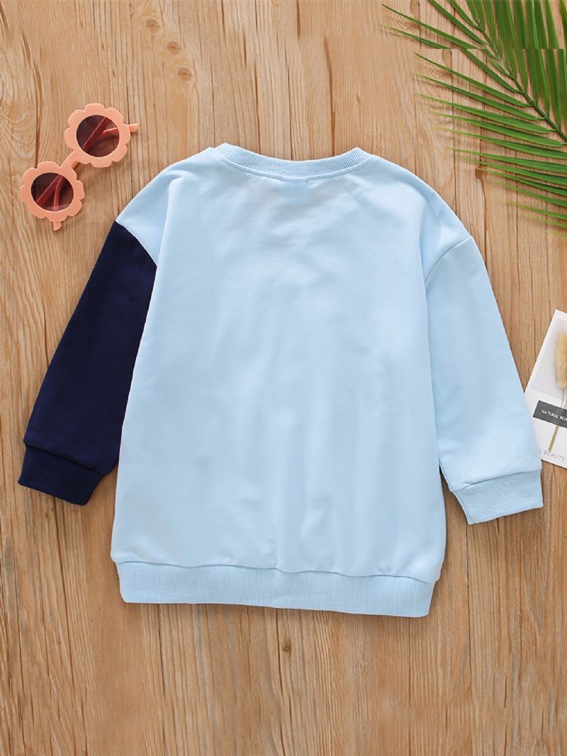 Drenge Casual Stribet Farve Blok Pullover Sweatshirt Langærmet Rund Hals Top