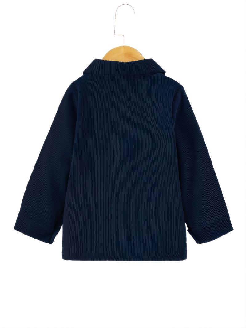 Drenge Corduroy Revers Button Down Jakke Til Efterår Vinter Ny