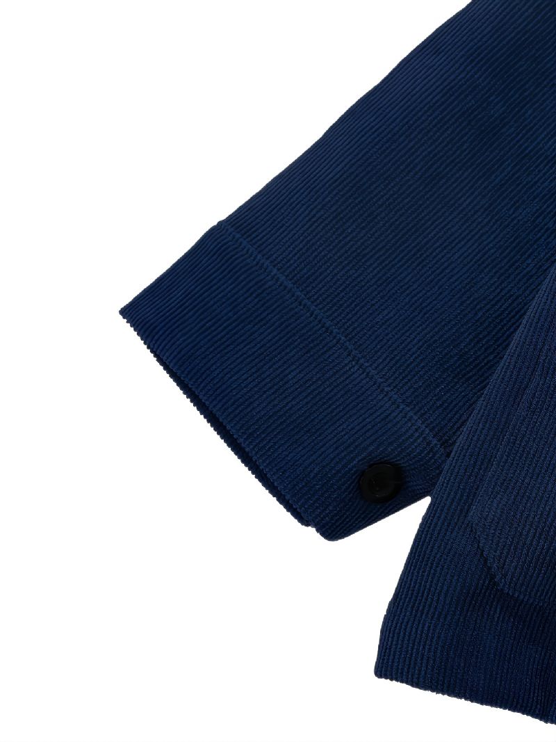 Drenge Corduroy Revers Button Down Jakke Til Efterår Vinter Ny
