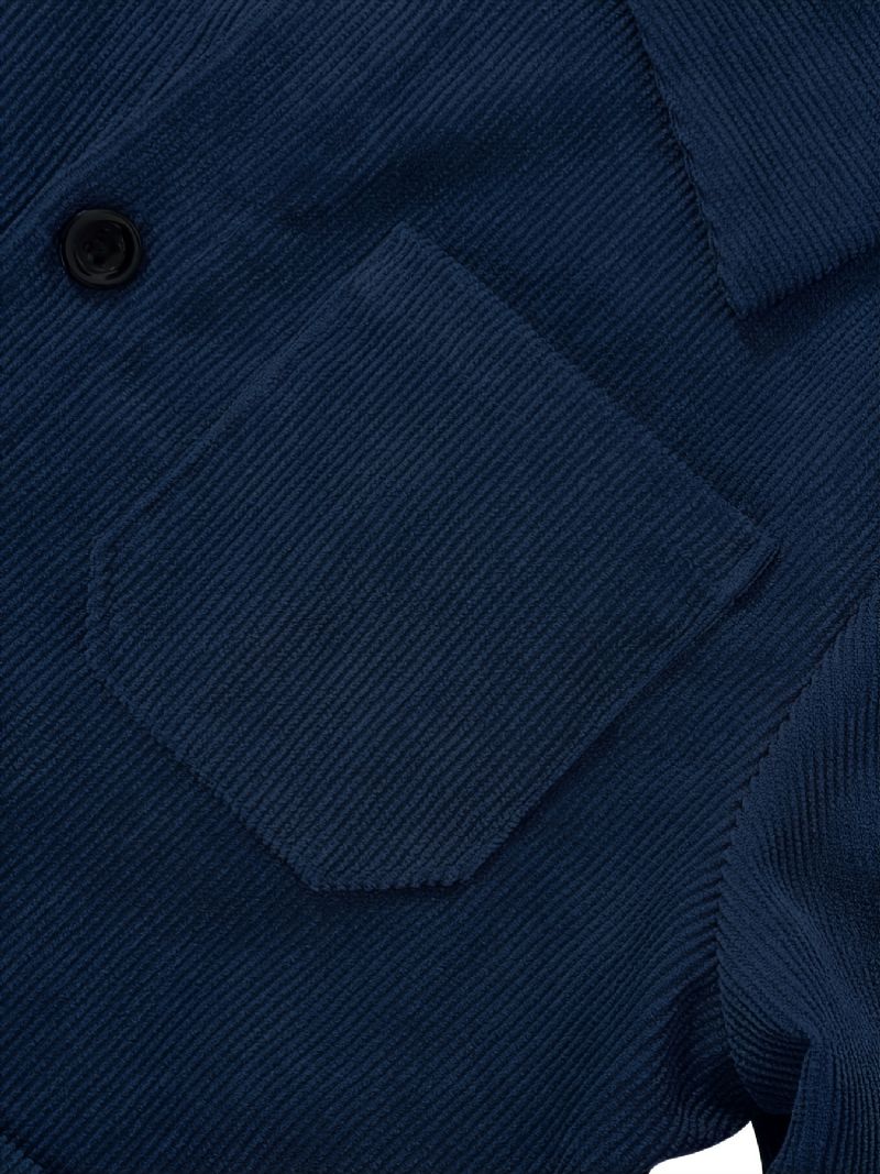 Drenge Corduroy Revers Button Down Jakke Til Efterår Vinter Ny