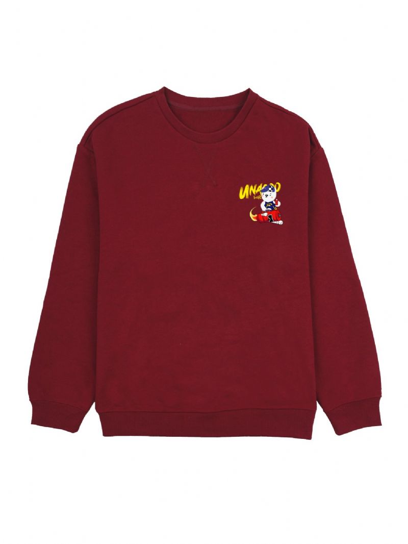 Drenge Ensfarvet Casual Sports Sweatshirt Basic Print