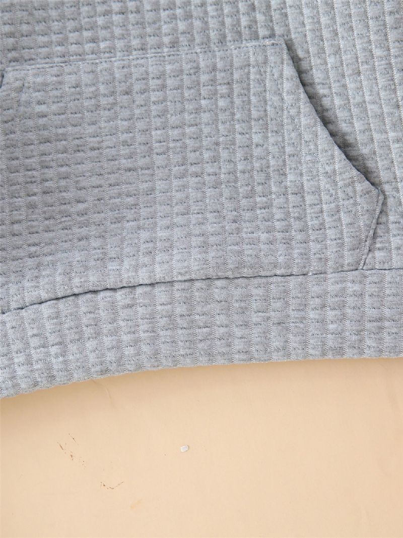 Drenge Ensfarvet Lynlåslomme Langærmet Sweatshirt