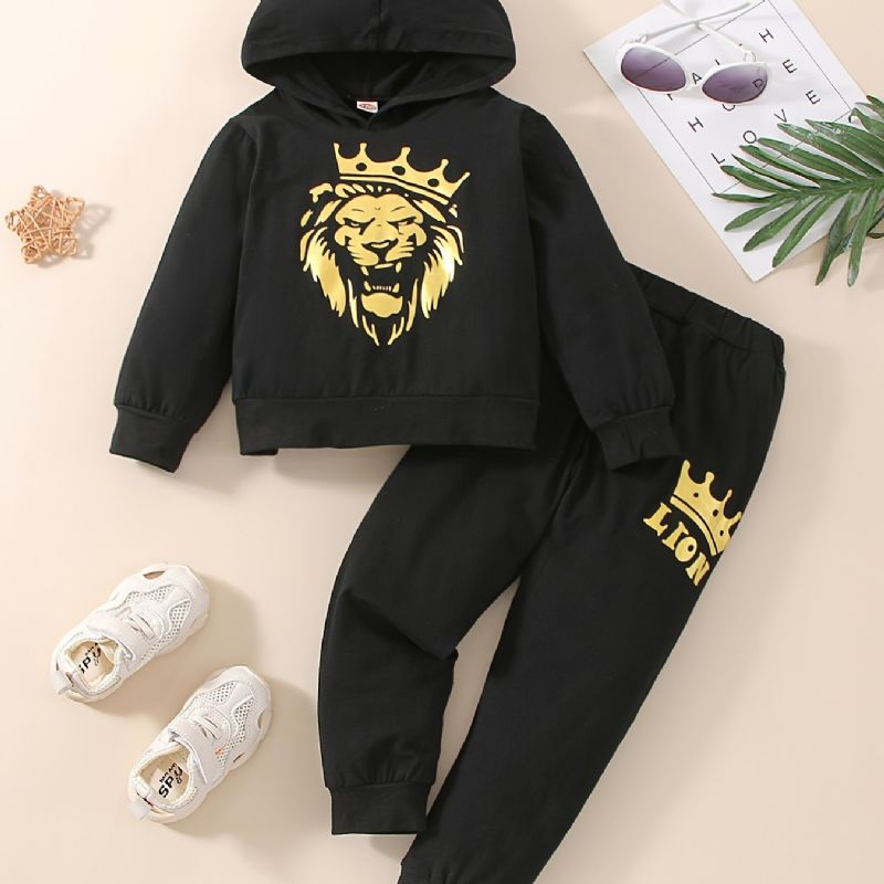 Drenge Hættetrøje Langærmede Pullover + Bukser Sæt Børnetøj Outfits