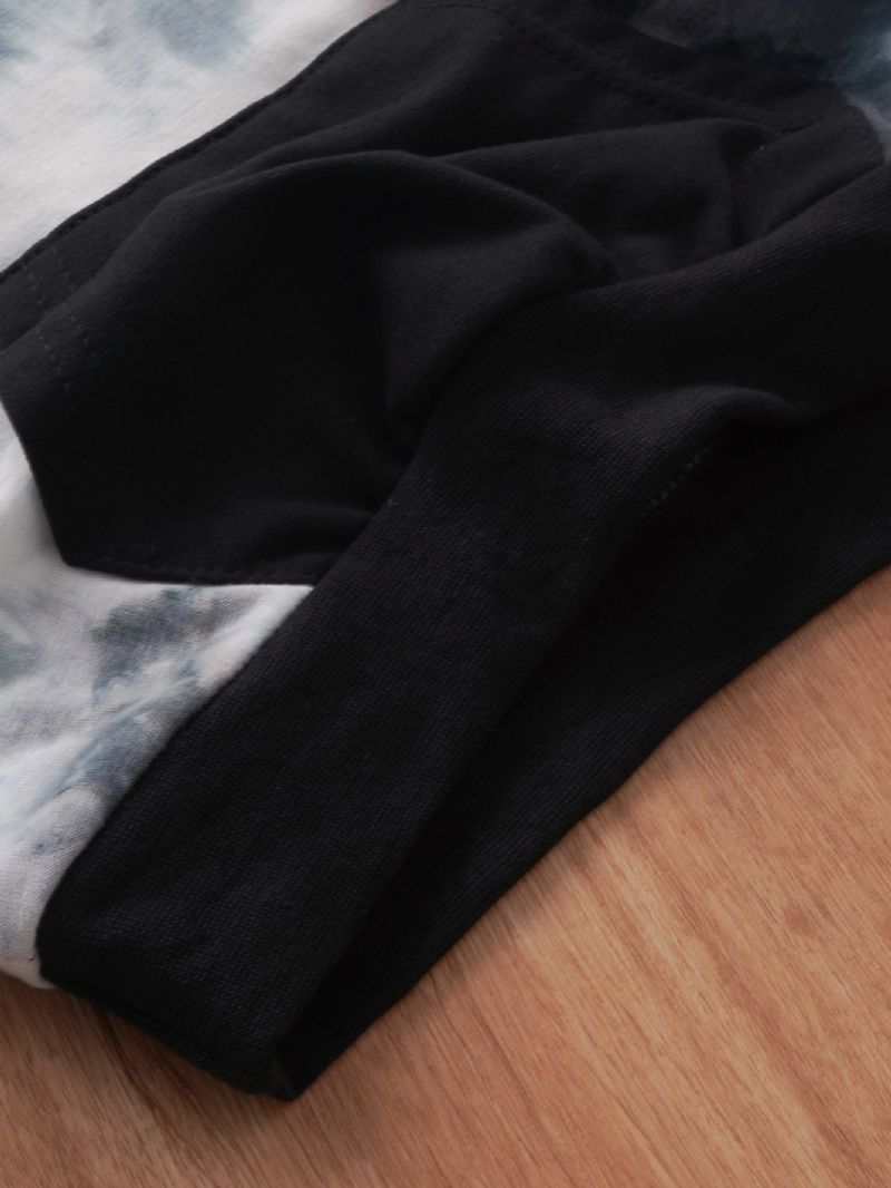Drenge Hættetrøje Tie Dye Trykt Langærmet Afslappet Trøje Med Lomme-outfits