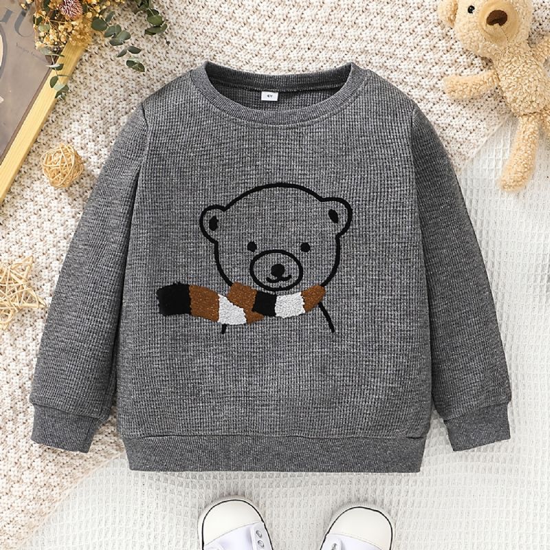 Drenge Langærmet Pullover Bear Print Sweatshirt Børnetøj