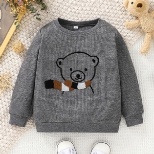 Drenge Langærmet Pullover Bear Print Sweatshirt Børnetøj