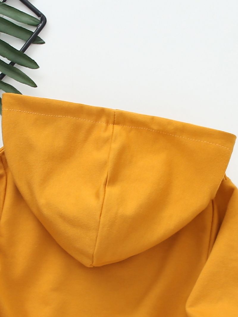 Drenge Patch Car Print Zip Jacket Winter Warm Hoodie
