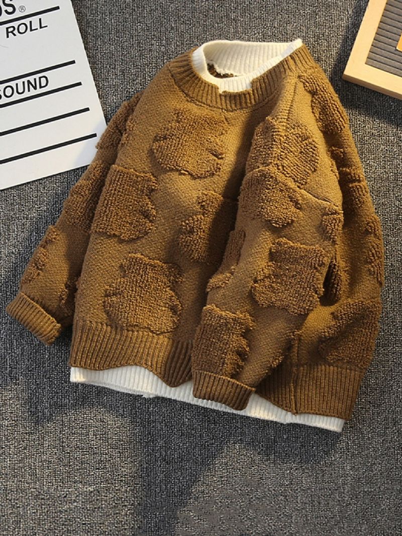 Drenge Piger Sweater Med Kabel Strik Mønster Til Efterår Og Vinter Ny