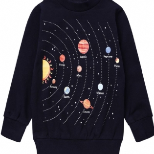Drenge Planet Graphic Print Langærmet Sweatshirt