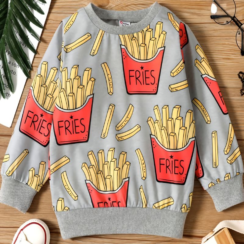 Drenge Pommes Frites Print Sweatshirt Pullover Børnetøj