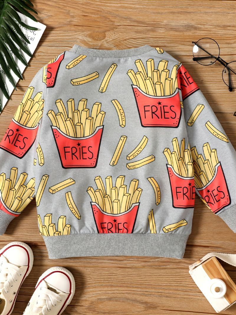 Drenge Pommes Frites Print Sweatshirt Pullover Børnetøj