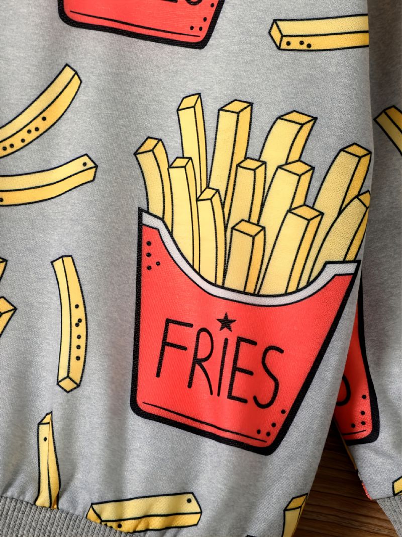 Drenge Pommes Frites Print Sweatshirt Pullover Børnetøj