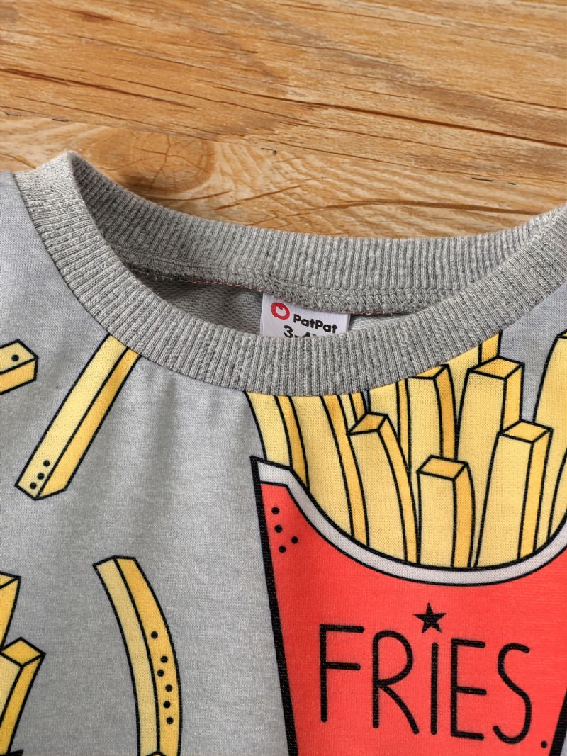Drenge Pommes Frites Print Sweatshirt Pullover Børnetøj