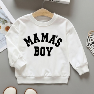 Drenge Pullover Mama's Letter Print Rundhalset Langærmet Sweatshirt