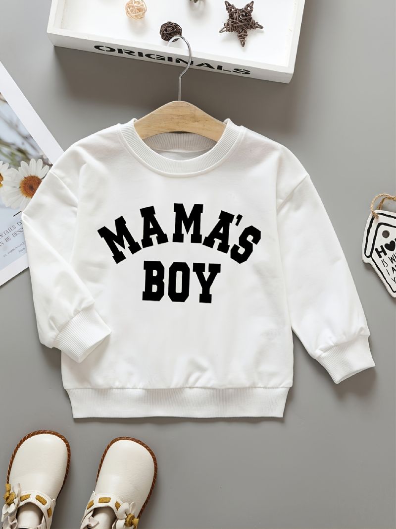 Drenge Pullover Mama's Letter Print Rundhalset Langærmet Sweatshirt