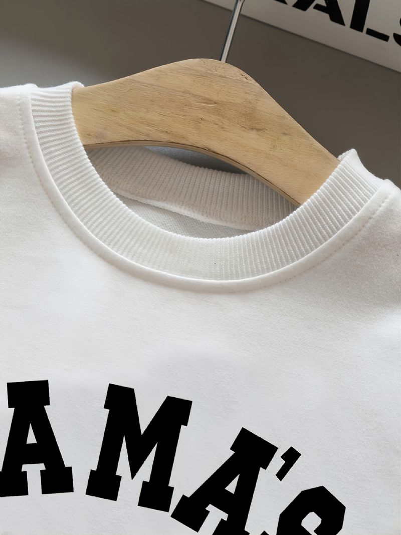 Drenge Pullover Mama's Letter Print Rundhalset Langærmet Sweatshirt
