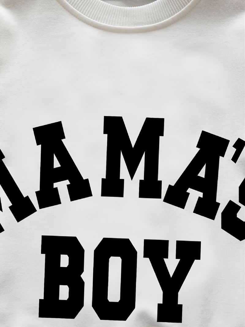 Drenge Pullover Mama's Letter Print Rundhalset Langærmet Sweatshirt