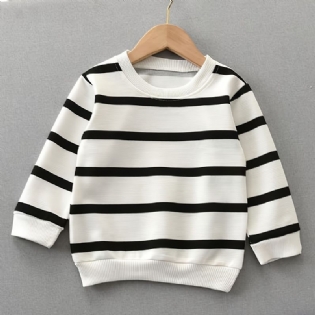 Drenge Stribet Sweater Med Rund Hals Og Langærmet Sweatshirt