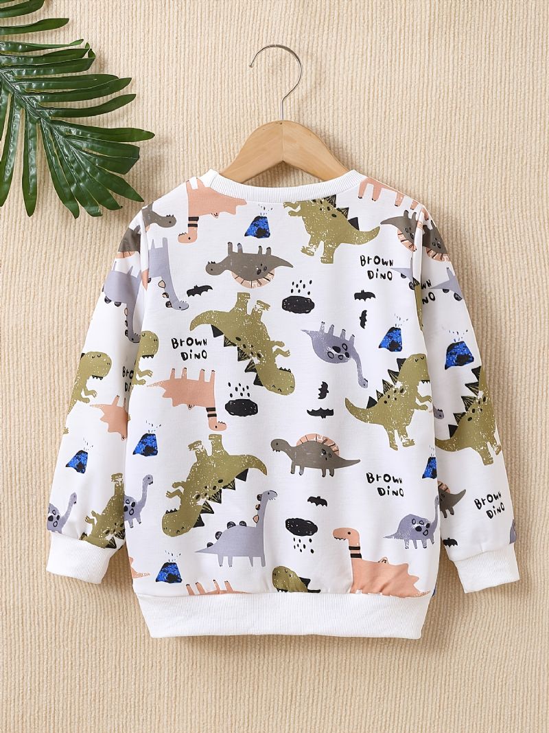 Drenge Sweatshirt Med Tegneserie Dinosaur Print