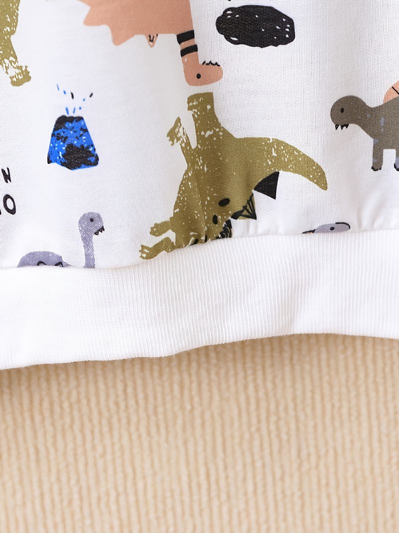 Drenge Sweatshirt Med Tegneserie Dinosaur Print