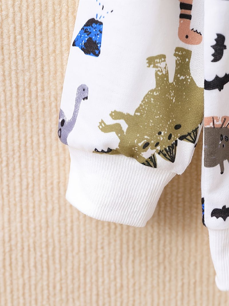 Drenge Sweatshirt Med Tegneserie Dinosaur Print