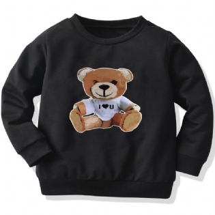 Efterår Vinter Drenge 'casual Bear Print Rund Hals Sweatshirt