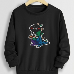 Efterår Vinter Drenge 'casual Dinosaur Print Rund Hals Sweatshirt