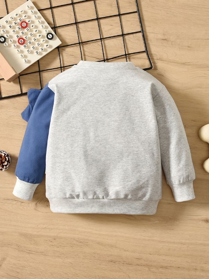 Efterår Vinter Drenge Dinosaur Trykt Rund Hals Afslappet Sweatshirt