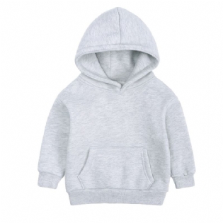 Langærmet Børne Fleece Varm Hættetrøje Sweatshirt Drenge Piger