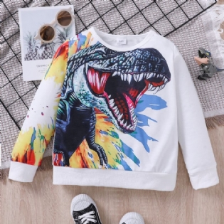 Langærmet Drenge Sweatshirt Med Dinosaur Print