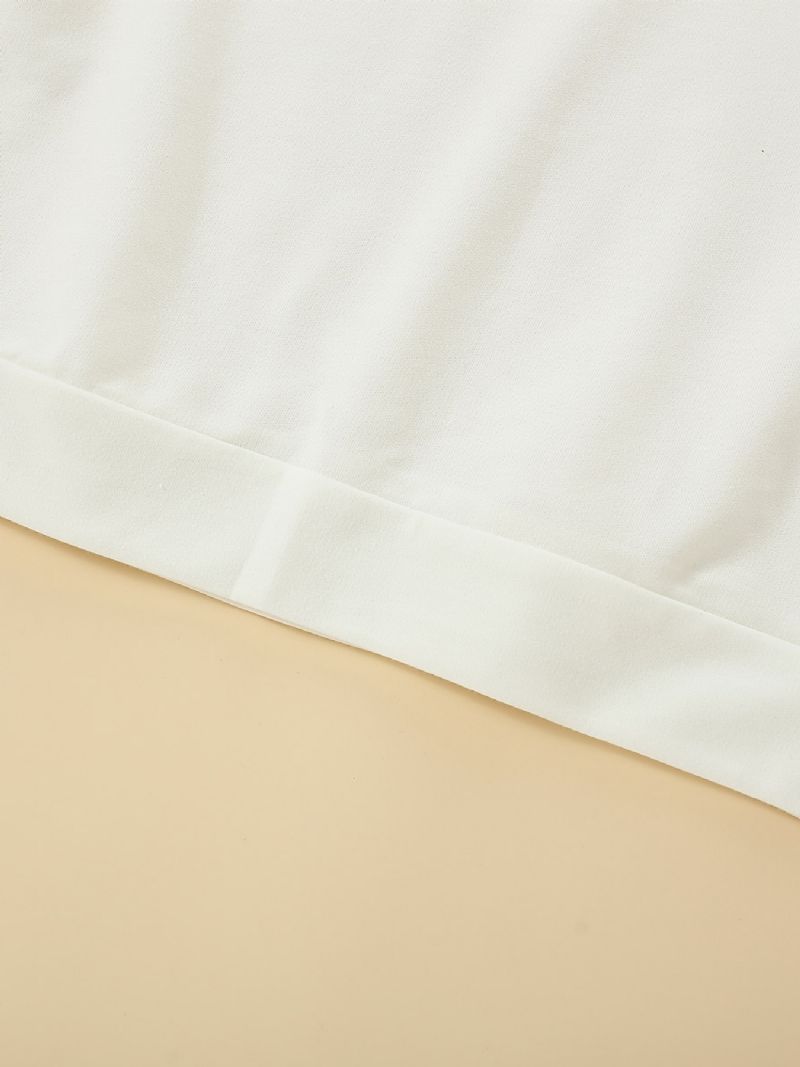 Piger Brev Nummer Print Langærmet Rund Hals Hættetrøje Sweatshirt Tøj