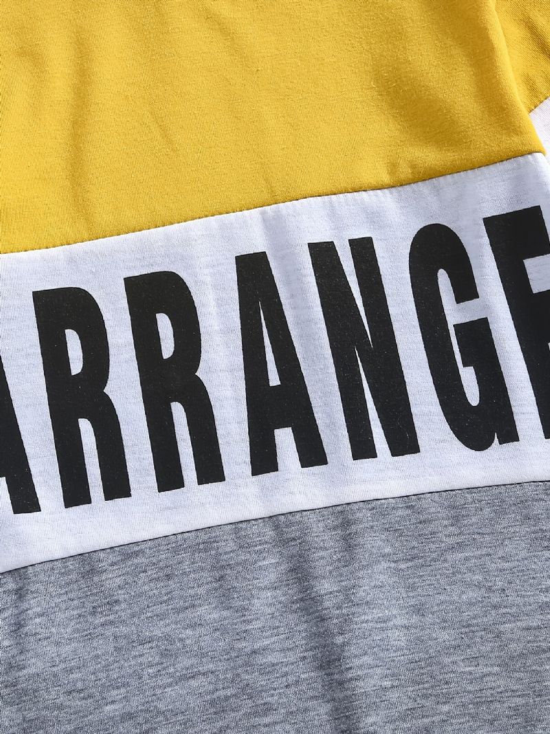 Piger Casual Color Block Langærmet Lang Hættetrøje Børnetøj Til Foråret Efterår