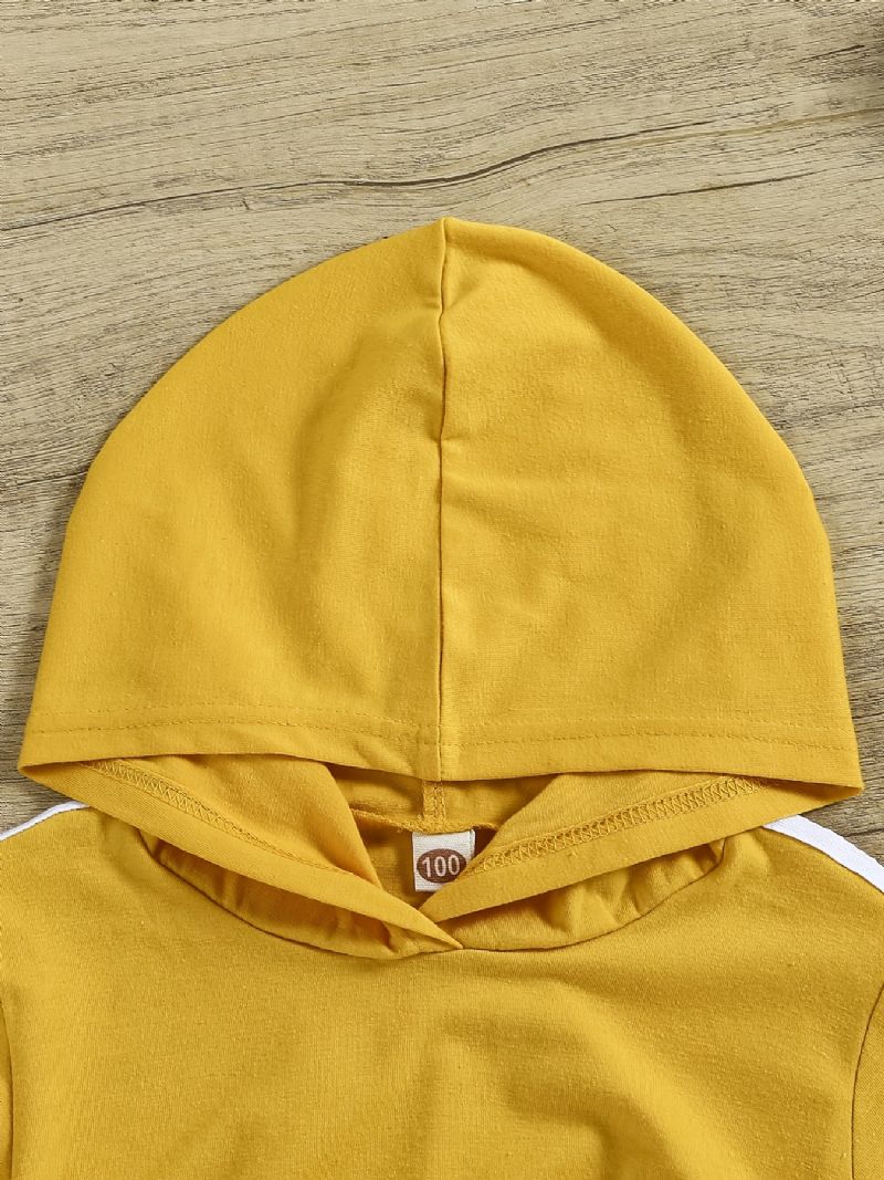 Piger Casual Color Block Langærmet Lang Hættetrøje Børnetøj Til Foråret Efterår