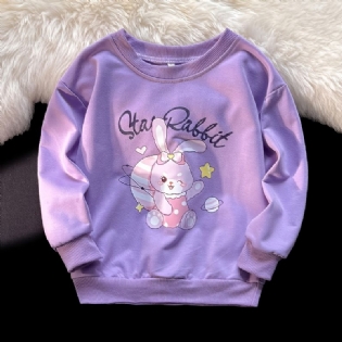 Piger Pullover Cute Rabbit Print Langærmet Sweatshirt Toppe Børnetøj